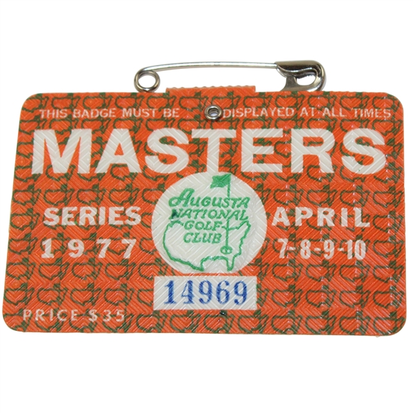 1977 Masters Tournament SERIES Badge #14969 - Tom Watson Winner