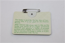 1978 Masters Tournament SERIES Badge #28522 - Gary Player 3rd Masters Win