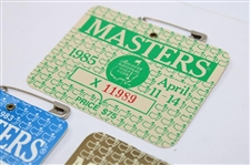 1983, 1984 & 1985 Masters Tournament SERIES Badges - Seve, Crenshaw & Langer Winners
