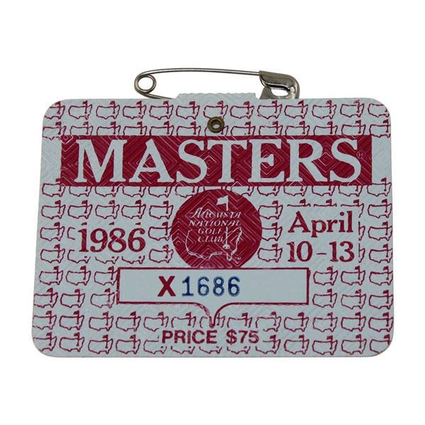 1986 Masters Tournament SERIES Badge #X1686 - Jack Nicklaus Winner