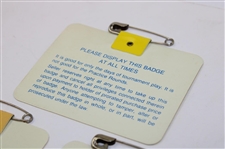 1987, 1988 & 1989 Masters Tournament SERIES Badges - Mize, Lyle & Faldo Winners