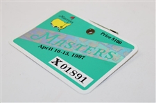 1997 Masters Tournament SERIES Badge #X01891 - Tiger Woods First Masters Win