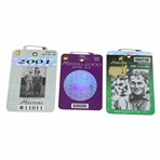 2000, 2001 & 2002 Masters Tournament SERIES Badges - Singh & Tiger (x2) Winners