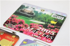 2003, 2004 & 2005 Masters Tournament SERIES Badges - Weir, Mickelson & Tiger (Nicklaus Final) Winners
