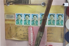 Various Ink Blotters, Catalogs, Cards, Stamps & other w/Gold Smith Mashie in Display