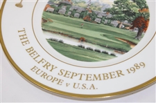 Captains Jacklin & Floyd, Gallacher Signed 1989 Ryder Cup Wedgwood China Plate JSA ALOA