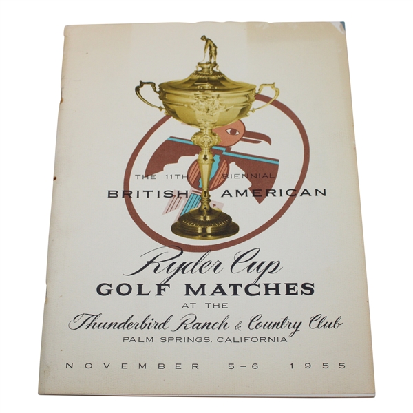 1955 Ryder Cup Golf Matches at Thunderbird Ranch & Country Club Official Program