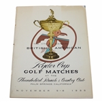 1955 Ryder Cup Golf Matches at Thunderbird Ranch & Country Club Official Program