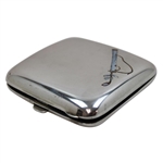 c.1919 Sterling And Enamel Cigarette Case With Golf Bag To Front 