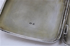 c.1919 Sterling And Enamel Cigarette Case With Golf Bag To Front 