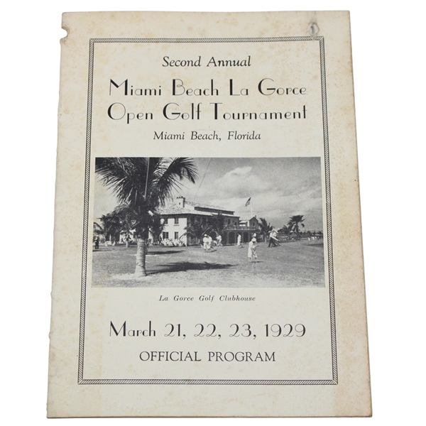 1929 Miami Open at La Gorce Official Program - Horton Smith Winner