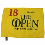 Tom Watson Signed 2023 Open Championship at Royal Liverpool Flag JSA ALOA