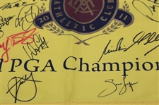 Twenty-Six (26) PGA Championship Winners Signed 2011 PGA Championship Flag JSA ALOA