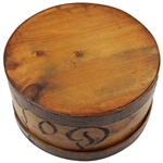 Vintage Folk Art Knickered Wooden Engraved Golfer Ball Box