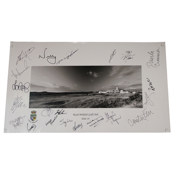 Twenty-One (21) Ladies Open Champions Signed Royal Birkdale Hole 18 Poster JSA ALOA