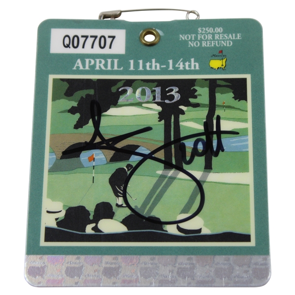 Adam Scott Signed 2013 Masters Tournament SERIES Badge #Q07707 JSA ALOA