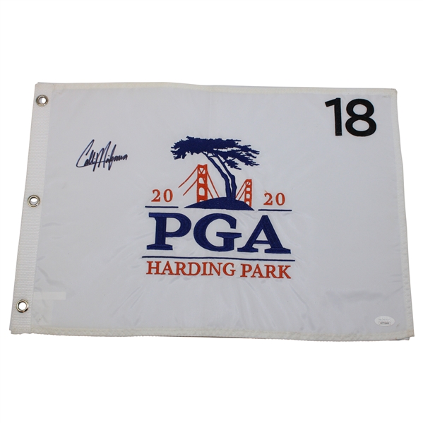 Colin Morikawa Signed 2020 PGA Championship at Harding Park Flag JSA #WIT719695