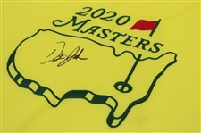 Dustin Johnson Signed 2020 Masters Embroidered Tournament Flag JSA ALOA