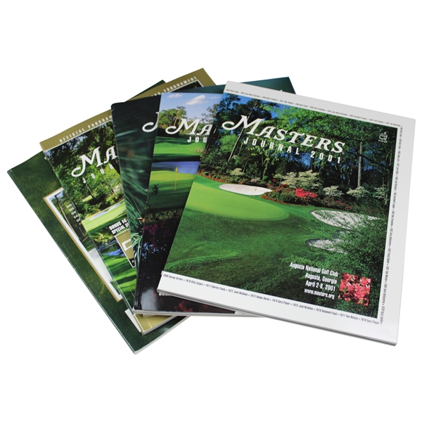 Five (5) Masters Tournament Journals 2001-02-03-04-09