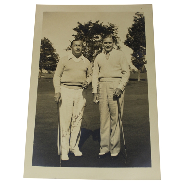 Walter Hagen Signed Sepia Photo with Joe Kirkwood JSA ALOA