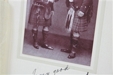 D. Scott Chisholm Signed Golfers In Scottish Regalia Black & White Matted Photo to Joe Kirkwood