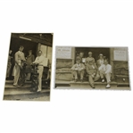 Two (2) 1934 Joe Kirkwood vs Henry Cotton Exhibition Match Postcards