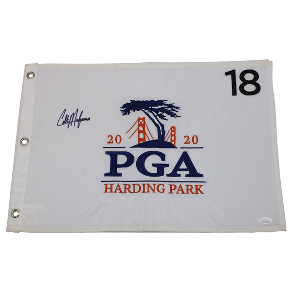 Collin Morikawa Signed 2020 PGA Championship at Harding Park Flag JSA #WIT719691