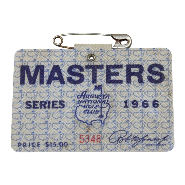 1966 Masters Tournament SERIES Badge #5348 - Jack Nicklaus Winner