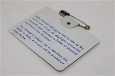 1966 Masters Tournament SERIES Badge #5348 - Jack Nicklaus Winner
