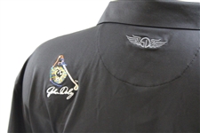 John Daly Signed Personal Straight Down Black Performance 3XL Shirt w/Sponsors JSA ALOA