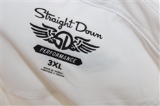 John Daly Signed Personal Straight Down White Performance 3XL Shirt w/Sponsors JSA ALOA