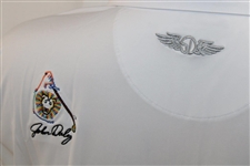 John Daly Signed Personal Straight Down White Performance 3XL Shirt w/Sponsors JSA ALOA