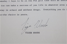 Tiger Woods Signed c1992 Original 'A Letter to the Youth of America' Letter JSA ALOA