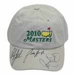 Rory, Mickelson, & Harrington Signed 2010 Masters Stone Caddy Hat JSA ALOA