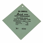 Champ Lema, Palmer, Nicklaus, Charles & Nichols Signed 1965 Buick Open Wednesday Ticket #599 JSA ALOA