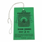 Arnold Palmer & Barry Jaekel Signed 1981 PGA Championship at Atlanta Athletic Club Ticket #327 JSA ALOA