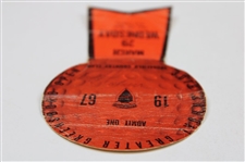 Arnold Palmer Signed 1967 Greater Greensboro Open Wednesday Peel-Off Ticket JSA ALOA