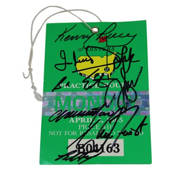 Field Multi-Signed 1995 Masters Monday Practice Round Ticket JSA ALOA