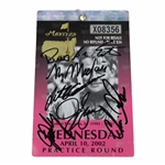 Field Multi-Signed 2002 Masters Wednesday Practice Round Ticket JSA ALOA