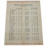1949 Masters Tournament Sunday Final Rd Pairing Sheet - Sam Snead Winner