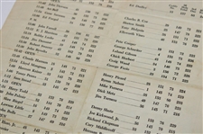 1949 Masters Tournament Sunday Final Rd Pairing Sheet - Sam Snead Winner