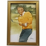Original Arnold Palmer at Cherry Hills Oil Painting Signed by Artist Robert Fletcher - Framed