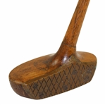 Macgregor Early Wood Shaft Mallet Putter With Heavy Brass Face & Shaft Stamp