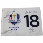 Rory & Seven (7) other Team Europe Signed 2025 Ryder Cup at Bethpage Black Flag JSA ALOA