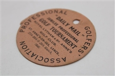 1946 Daily Mail Jubilee Professional Tournament at Royal Lytham & St. Anne's Honorary Member Badge