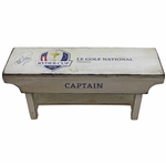 Paul Azinger Signed Personal 2018 Past Ryder Cup Captains Gifted Wood Foot Bench JSA ALOA