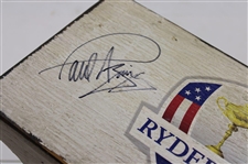Paul Azinger Signed Personal 2018 Past Ryder Cup Captains Gifted Wood Foot Bench JSA ALOA