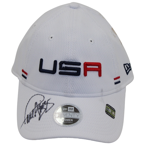 Paul Azinger Signed Personal 2023 Ryder Cup Team USA Issued Womens White Hat JSA ALOA