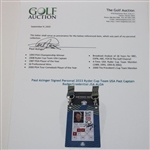 Paul Azinger Signed Personal 2023 Ryder Cup Team USA Past Captain Badge/Credential JSA ALOA