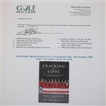 Paul Azinger Signed Personal 2010 'Cracking the Code - Paul Azinger 2008 Ryder Cup Captain' Book JSA ALOA